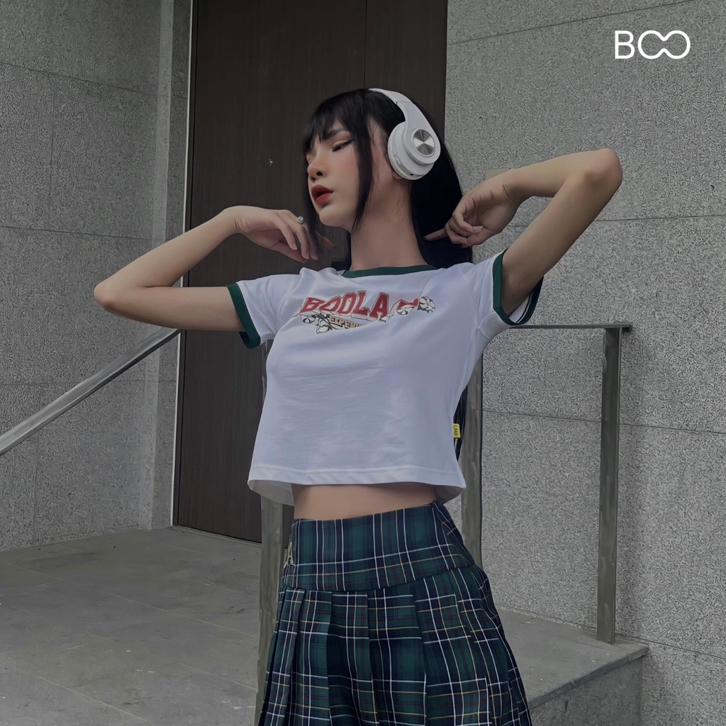 Áo Thun BOO Nữ Dáng Babytop In Logo BOOLAAB