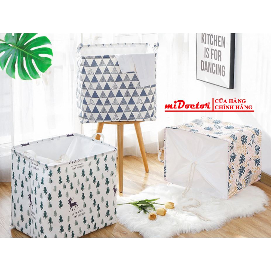 Combo 2 Túi Bạt Đựng Quần Áo, Chăn Mền, Đồ Dơ (Giao Ngẫu Nhiên) Chống Thấm Nước Họa Tiết Vintage miDoctor