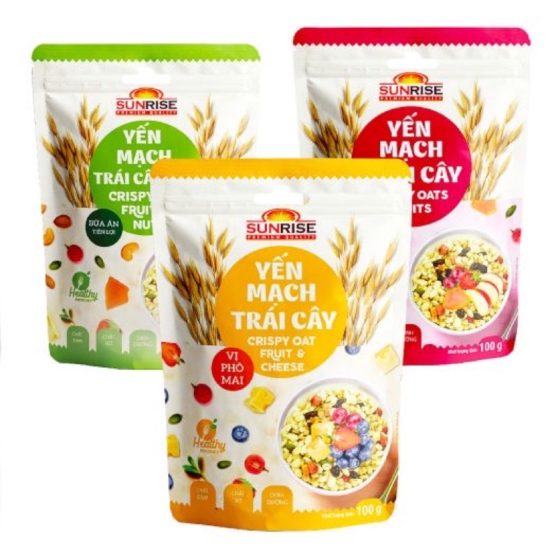 HCM Ngũ Cốc Yến Mạch Sunrise Trái Cây & Hạt | Phô Mai 100G-300G
