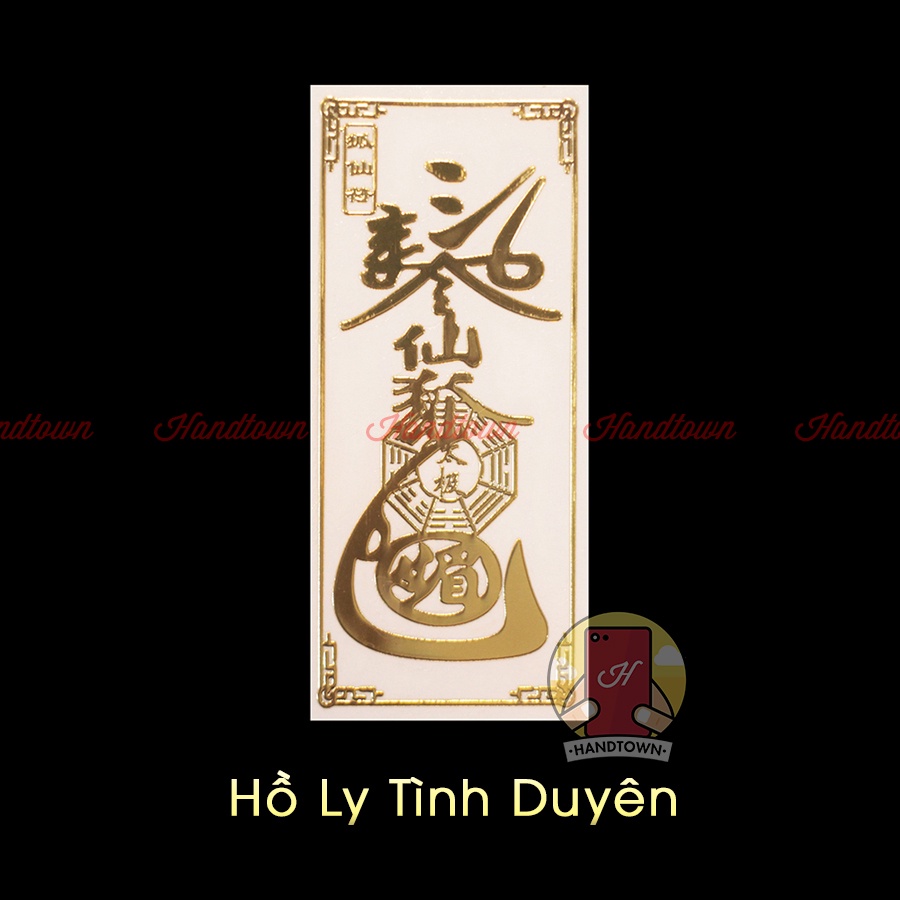 [COMBO] Bộ 2 Linh Phù Tài Lộc - May Mắn Bình An - Tình Duyên Thếp Vàng Dán Điện Thoại Xe Máy Kẹp Ví Handtown