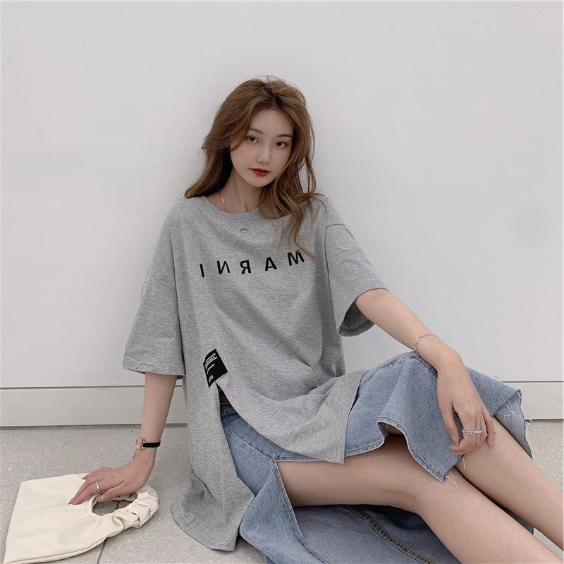 Áo Thun Tay Ngắn Dáng Rộng Che Bụng Thời Trang Mùa Hè Dành Cho Nữ