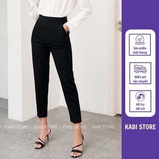 Quần baggy nữ lưng chun cạp cao tôn eo dáng công sở kabi b02