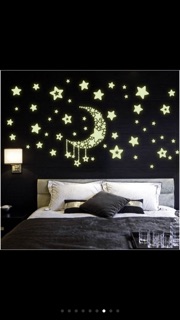 Decal dán tường - Trăng Sao dạ quang