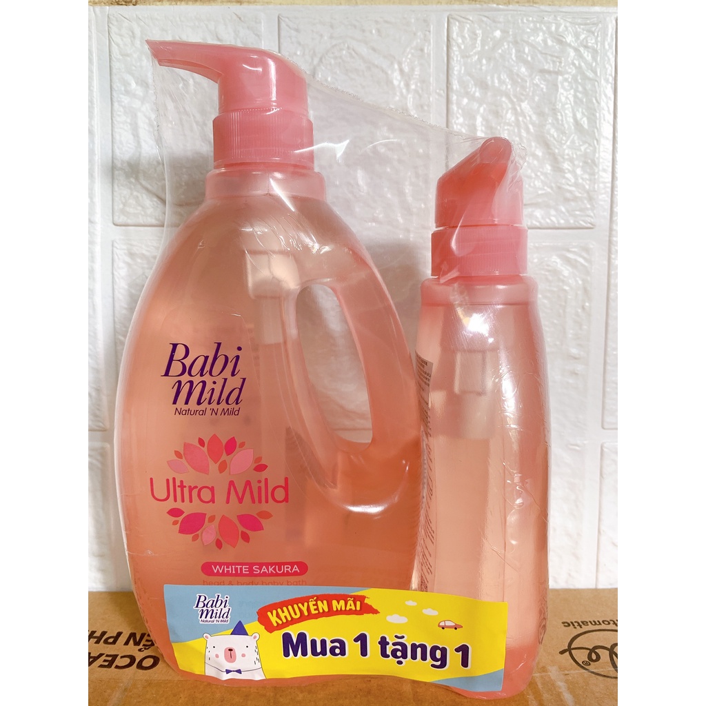 [Tổng Hợp] Sữa Tắm Gội Cho Bé Babi Mild pure natural&white sakura 400ml->850ml