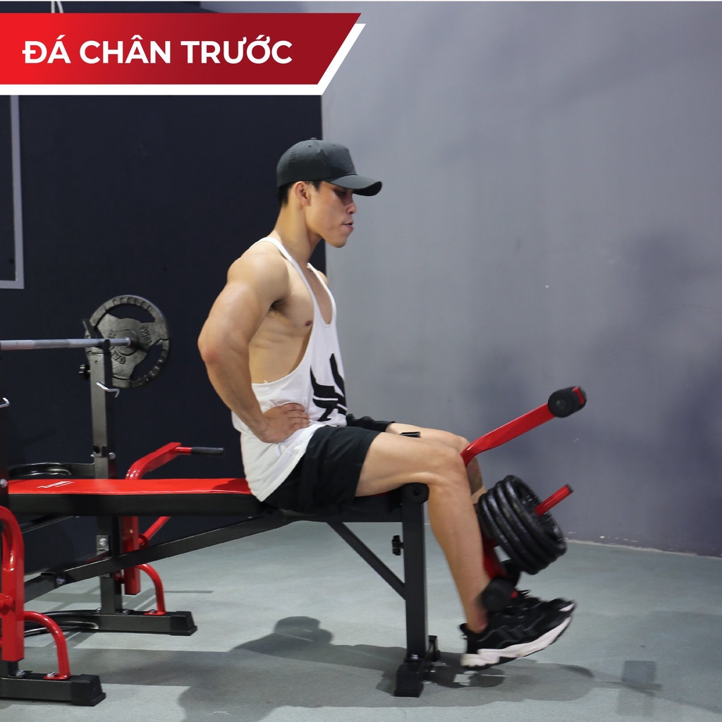 COMBO Giàn tập tạ đa năng tại nhà 8210 Plus Hata Sport tặng kèm 40kg tạ bánh gang, 1 đòn tạ 1m5 và 2 đòn tạ tay 35cm