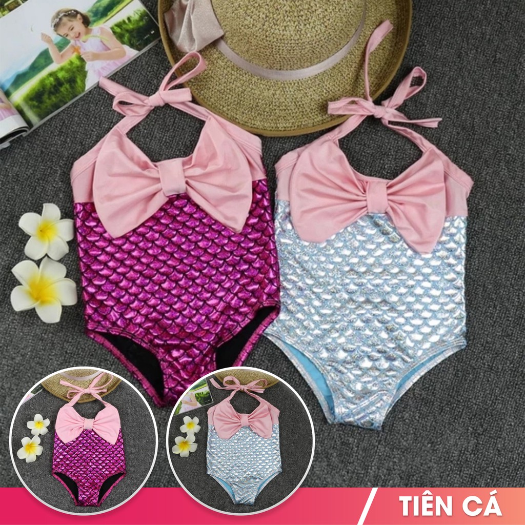 Bikini cho bé mẫu tiên cá cho bé gái 1-6 tuổi kèm nơ dễ thương