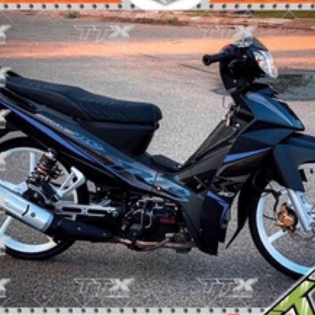 Tem rời sirius rc xanh xám dán xe đen