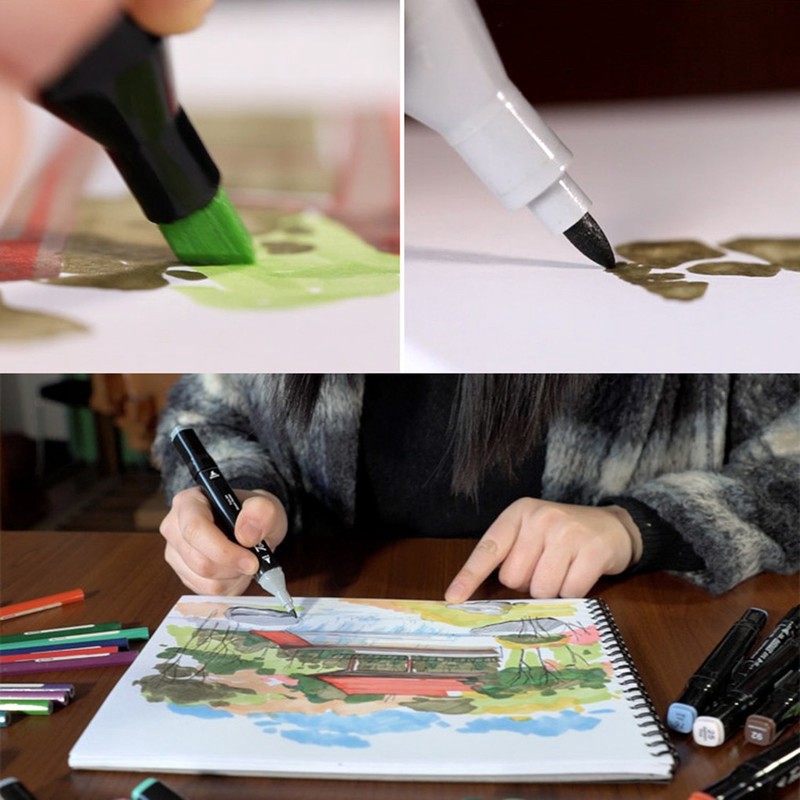 24 Colors Dual Head Marker Copic Sketch Marker Pens