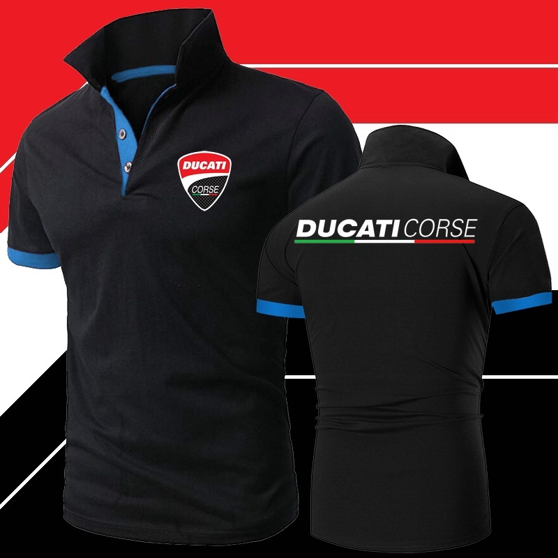 Áo Thun POLO Dáng Ôm In Logo Ducati Corese Thời Trang Mùa Hè Chất Lượng Cao Cho Nam