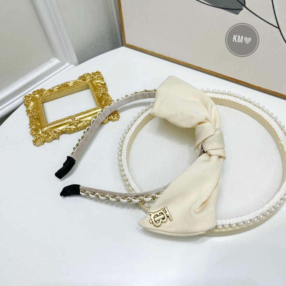 Cài Tóc Nơ TB Hottrend ❤️ Bờm Tóc Nơ TB, Màu Đen Và Be , Sang Chảnh