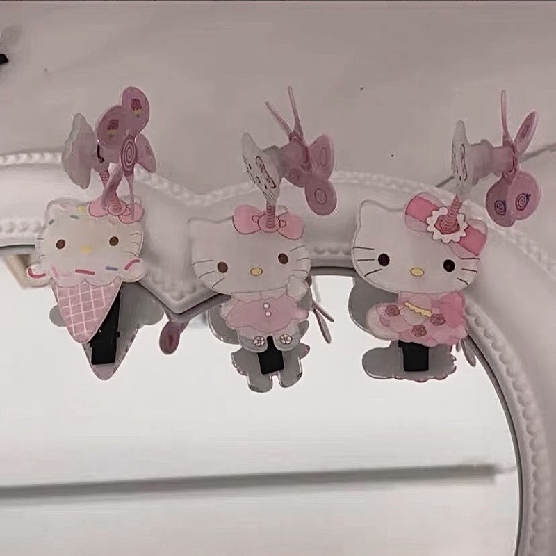 SẴN kẹp tóc lò xo chong chóng cute hình hello kitty