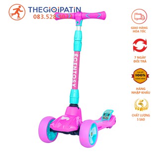 Xe trượt scooter Centosy S3 cho bé trai bé gái, xe trượt scooter gấp gọn cho trẻ em cao cấp có bánh đèn sáng giảm sóc