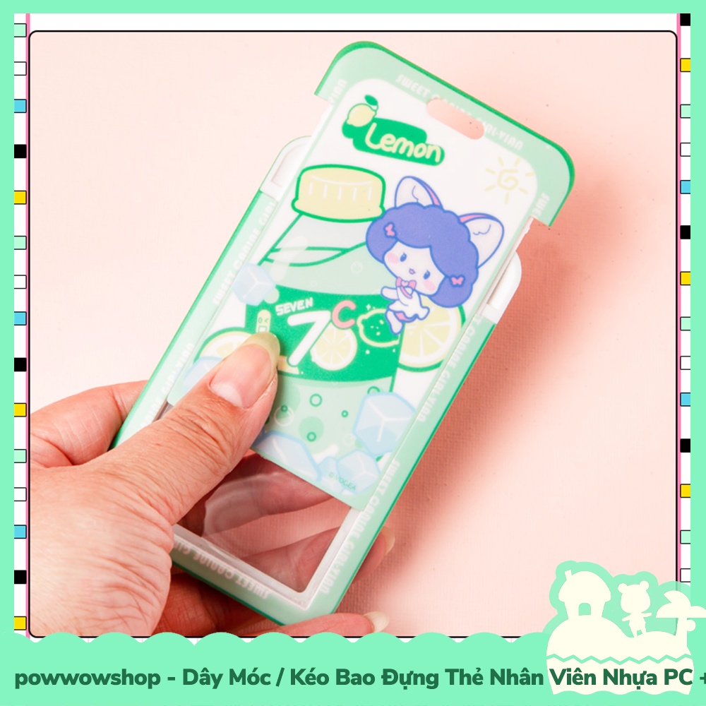 [Sẵn VN - Hỏa Tốc] Dây Móc/Kéo Bao Đựng Thẻ Nhân Viên Nhựa PC + Acrylic Mẫu Nhân Vật Hoạt Hình Girl Bottle