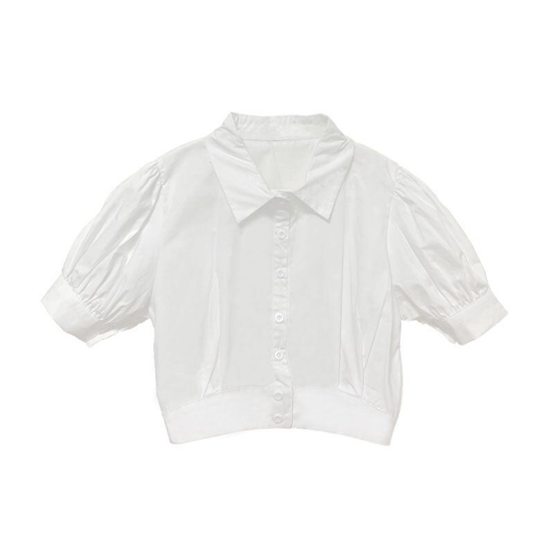 Áo Sơmi Croptop tay phồng xinh xắn cho nữ