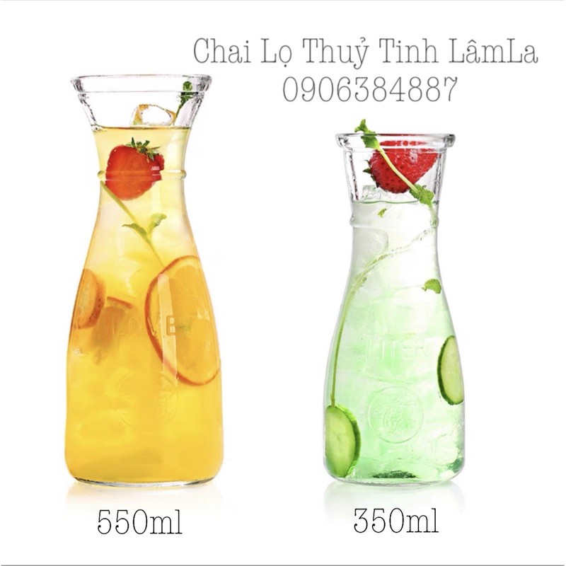 Bình Lọ Thuỷ Tinh Eo Love To Drink 350ml 550ml | Đựng Sinh Tố , Nước ép , Soda , Cắm Bông