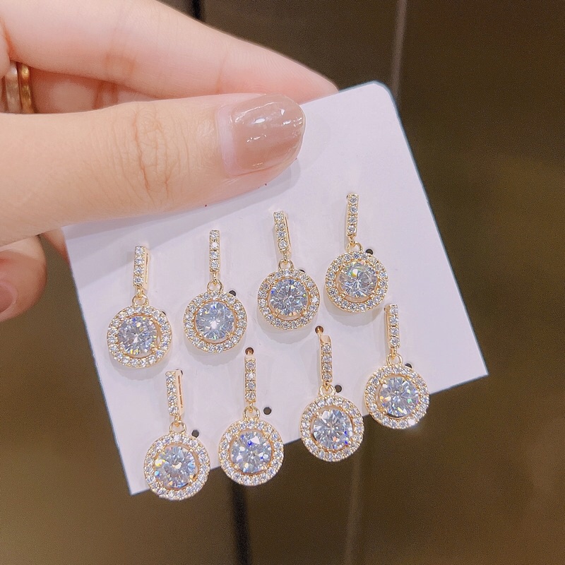 Bông tai hột cam kết không đen k gỉ siêu bền màu BXP44