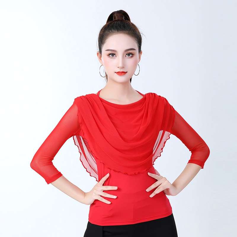 Áo Khiêu Vũ Latin Tay Lửng Thiết Kế Mới Cao Cấp Thời Trang Dành Cho Nữ