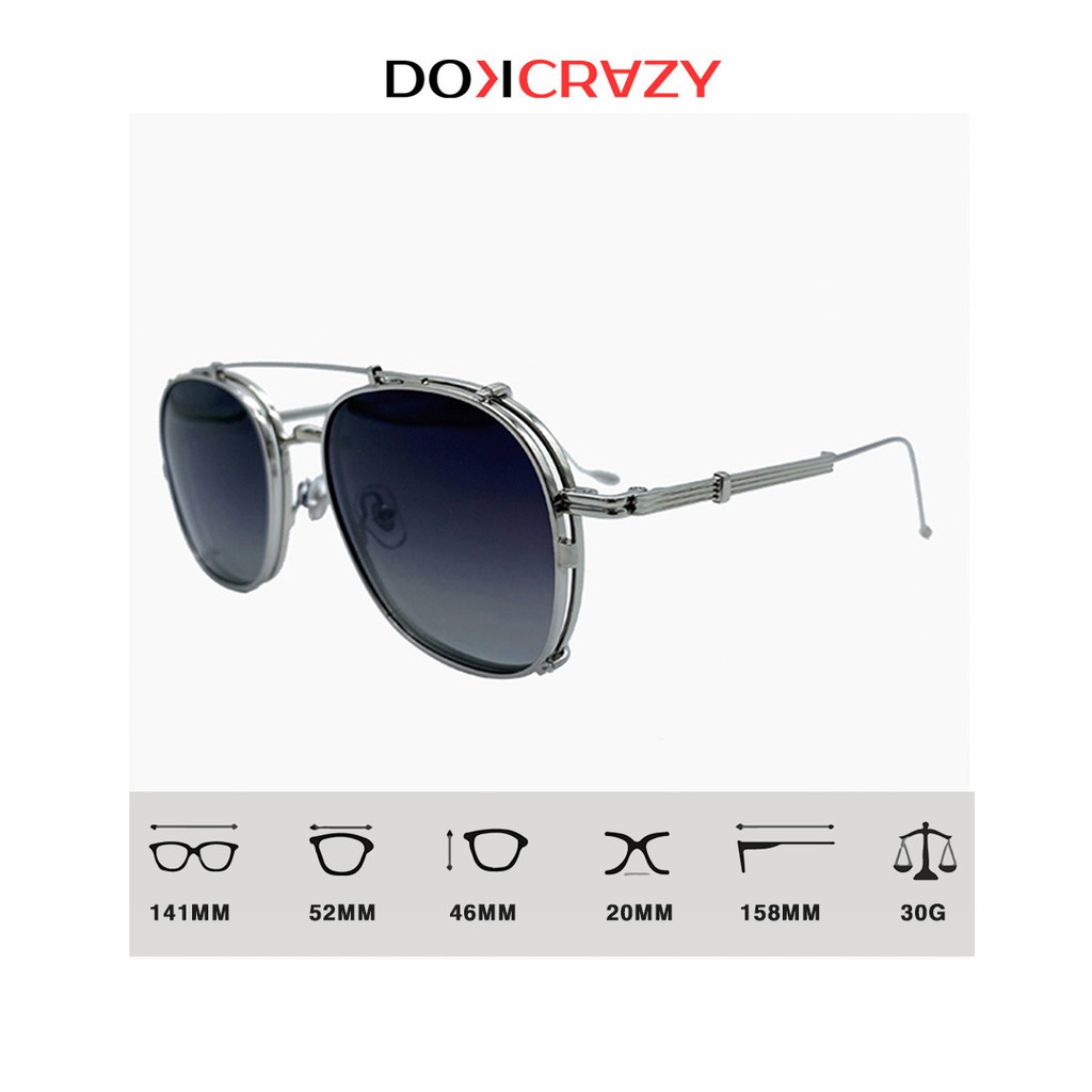 Kính mát clip on DUBLIN local brand DOKCRAZY thời trang nam nữ gọng tròn mắt râm ngầu phân cực chống tia UV retro trendy | BigBuy360 - bigbuy360.vn