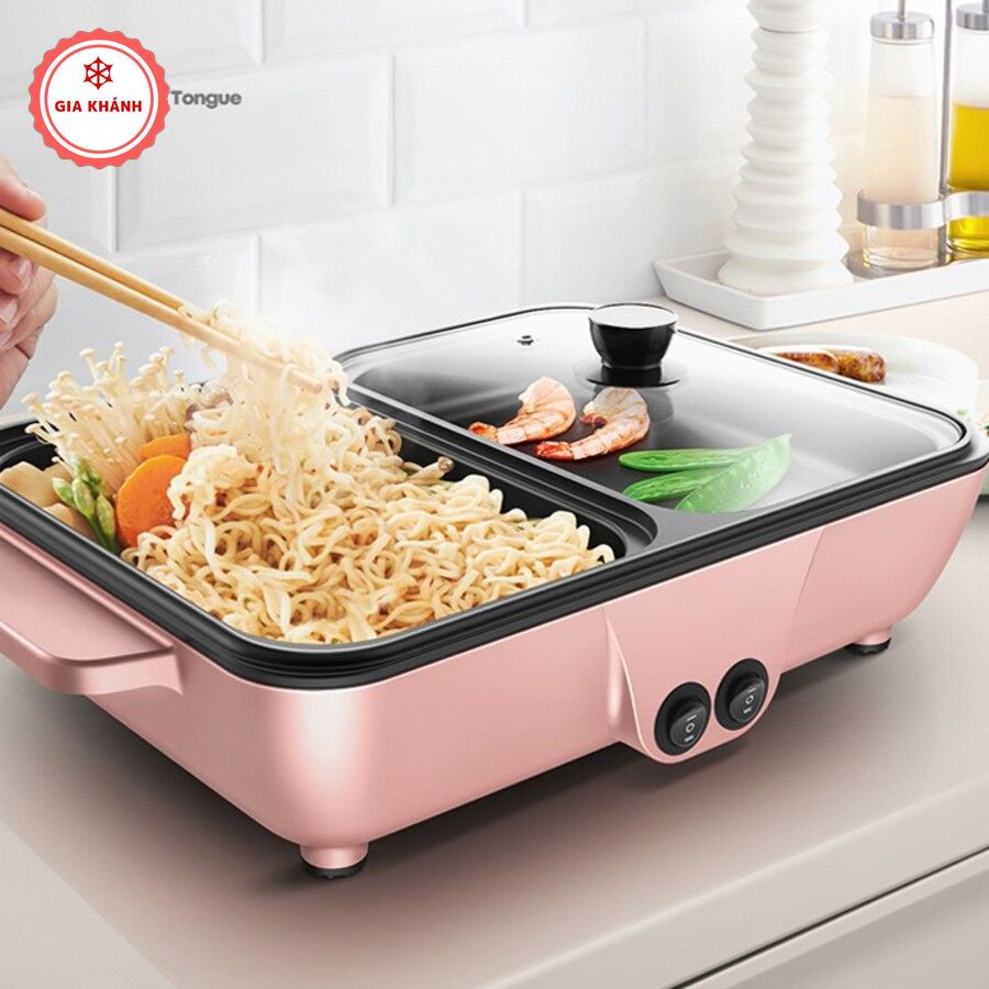 Bếp Nướng Điện Mini , Nồi điện đa năng, Lẩu nướng Siêu Tiện Dụng Công Nghệ Hàn Quốc LD2110