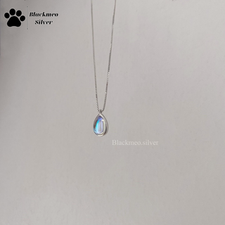 Dây chuyền giọt nước đá moonstone nhân tạo + Cam kết 100% bạc S925 [HỖ TRỢ BẢO HÀNH LÀM SÁNG]