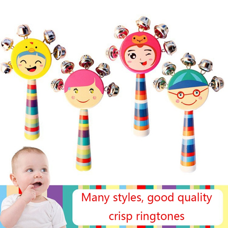 Đồ chơi lục lạc bằng gỗ luyện ngón tay / trí não màu sắc tươi sáng cho bé