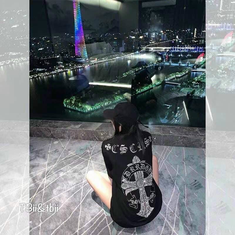 Áo Phông Đính Đá Chữ Thập Nam Nữ Fom Rộng Cao Cấp [XEM CLIP Ạ] Áo thun đẹp | BigBuy360 - bigbuy360.vn