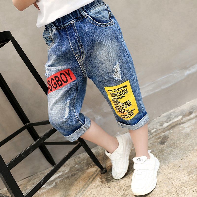 【9.9】【Flsh Sale 19:00-22:00】Quần Short Jean Kiểu Rách Thời Trang Cho Bé Trai