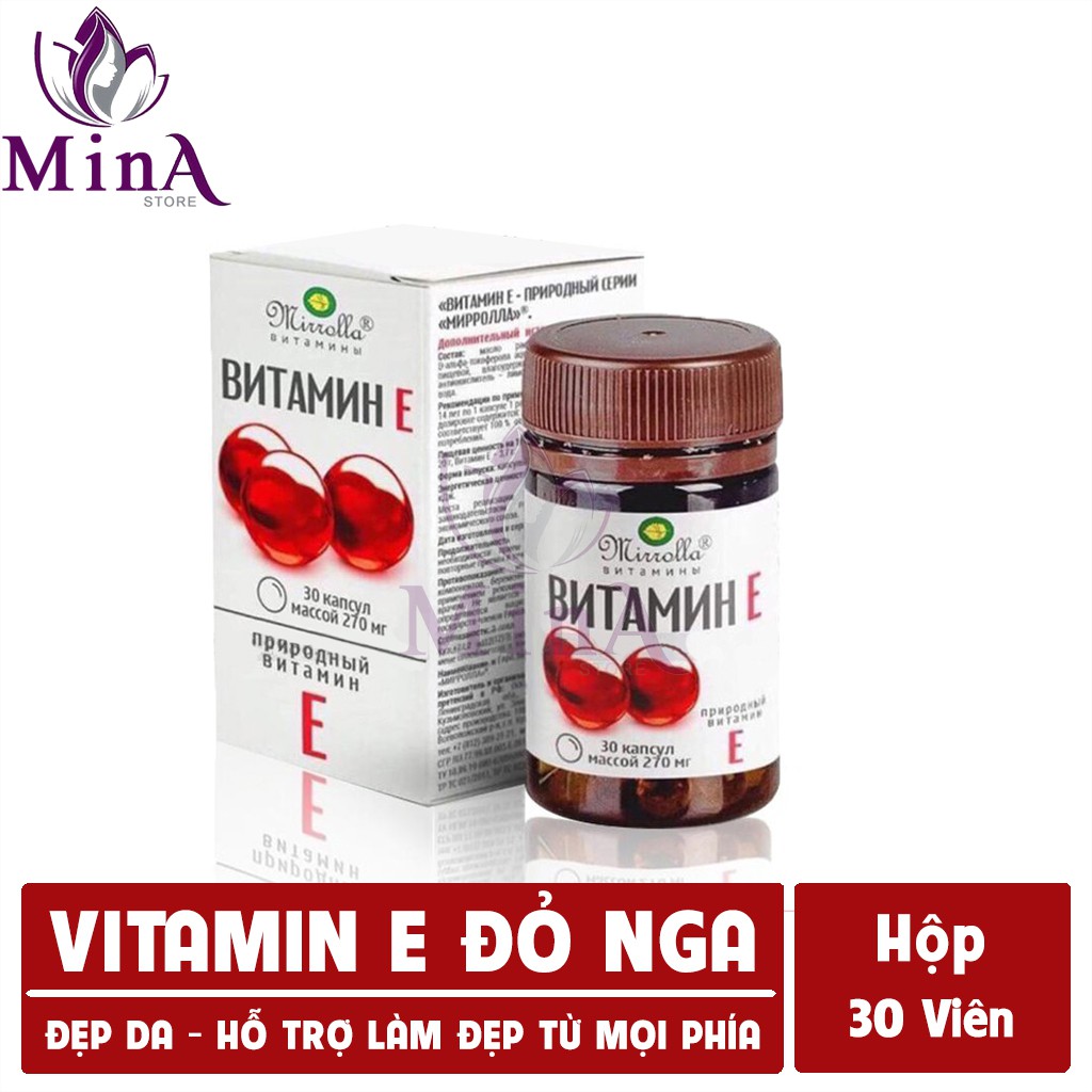 Vitamin E đỏ Nga ⚡FREESHIP⚡ Tái tạo da, ngăn ngừa lão hóa, mang đến vẻ đẹp trẻ trung, tự nhiên cho chị em phụ nữ