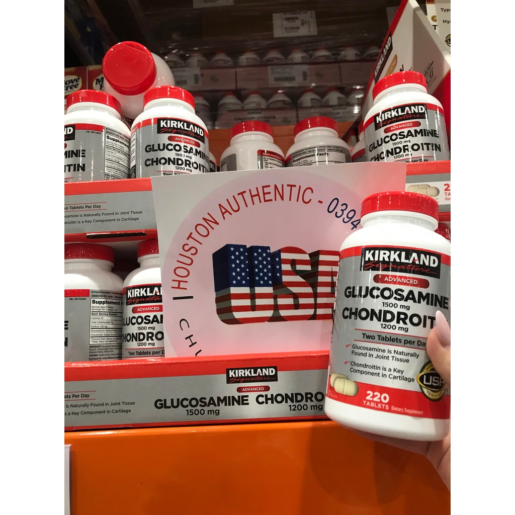 Viên uống bổ khớp Kirkland Glucosamine 1500mg & Chondroitin 1200mg 220 viên _ Live tại Mỹ