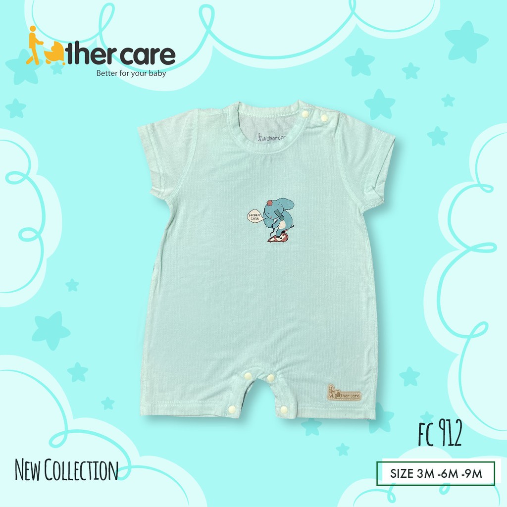 Body sơ sinh FatherCare Cài vai CT - Voi đạp xe FC912