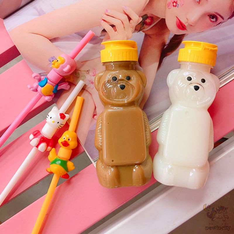 Bình Nước Hình Chú Gấu Dễ Thương Phong Cách Hàn Quốc Dành Cho Bé 250ml