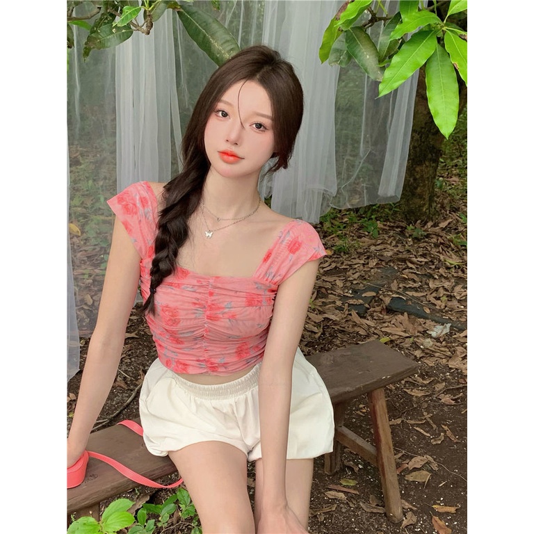 Áo Hai Dây Họa Tiết Hoa Thời Trang Cho Nữ