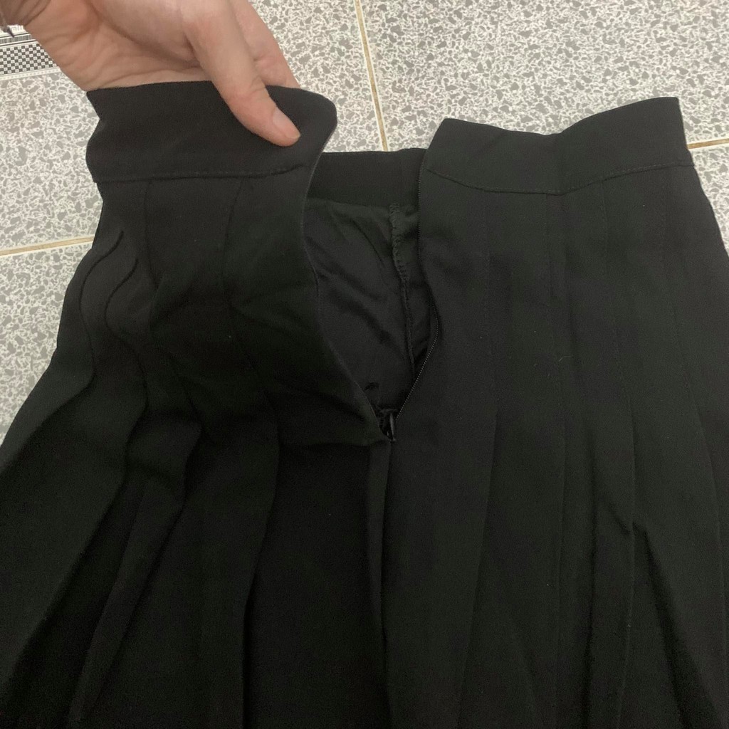 [Kèm hình thật] Chân váy tennis váy xếp li đen có dây kéo cryaotic10 | BigBuy360 - bigbuy360.vn