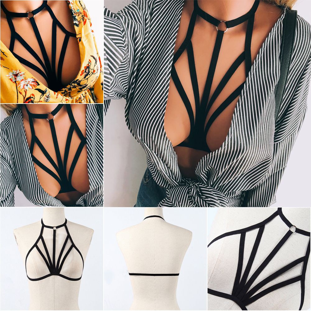 Áo ngực trang trí nhiều dây da đan chéo gợi cảm cho nữ