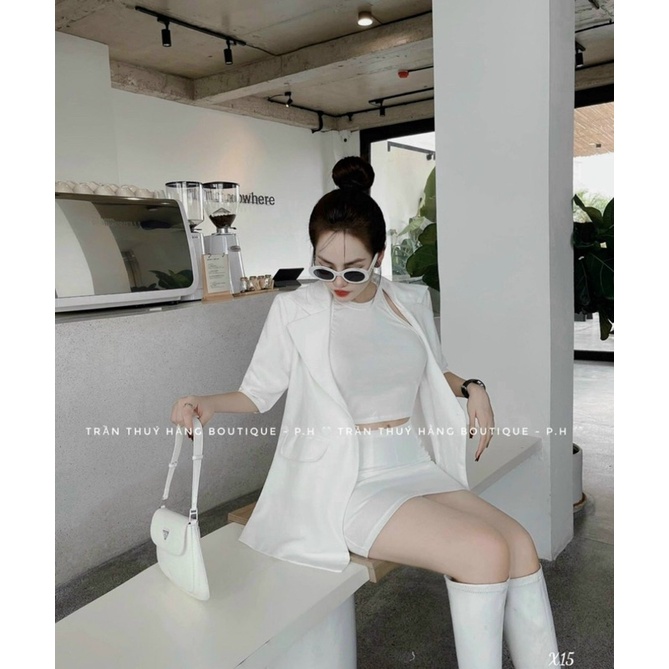 💓 Set đồ nữ 3 món áo croptop chân váy ôm kèm áo vest FREESHIP set bộ dễ thương