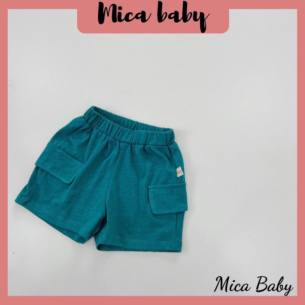 Đồ bộ cotton cho bé kẻ ngang hình bulldog có túi quần cho bé Mica baby QA18