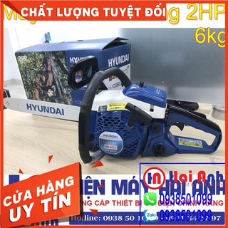 Máy cưa xích chạy xăng Hyundai HD-4111 2HP - Cưa máy mini cầm tay cắt xẻ thân cây gỗ lớn dễ dàng