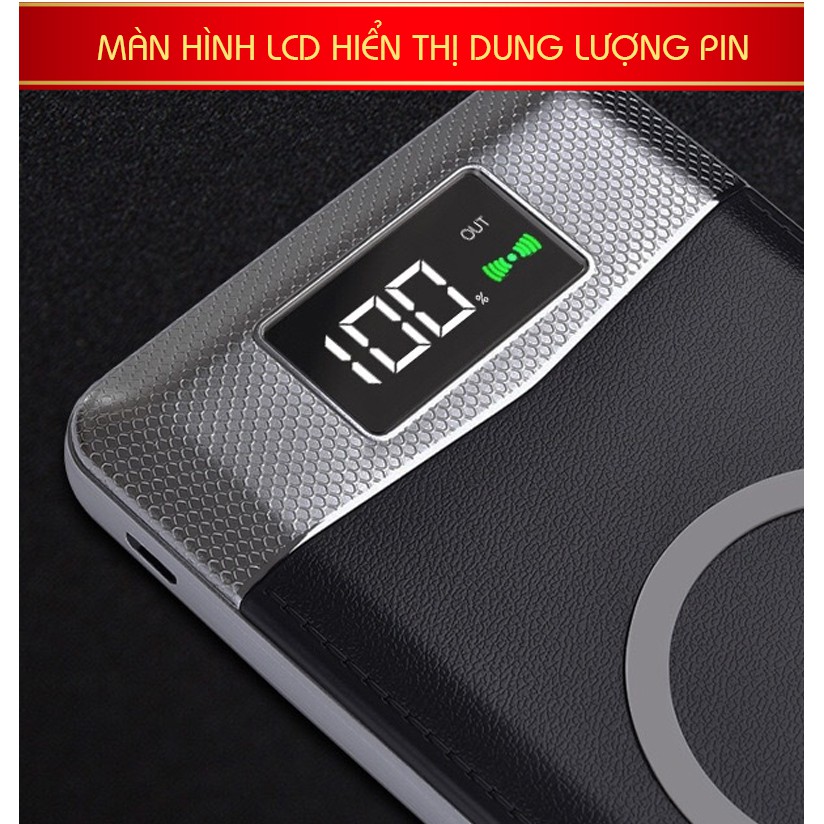 [TẶNG CÁP 3 CHÂN+QUẠT MINI] Sạc Dự Phòng Không Dây Chuẩn QI 10.000mAh - LUXQI1- SIÊU ĐỘC, SIÊU ĐẸP