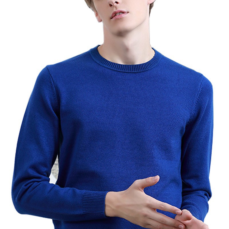 Áo len nam cổ tròn