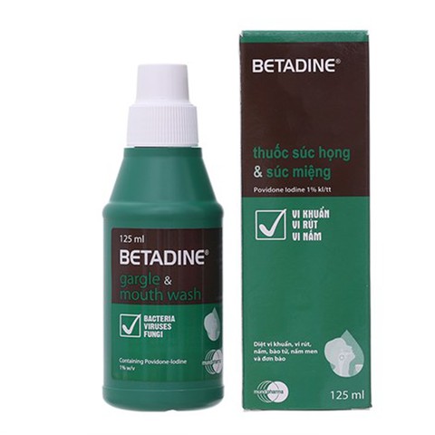 BETADINE Gargle &amp; Mouth Wash 125ml - Nước súc miệng