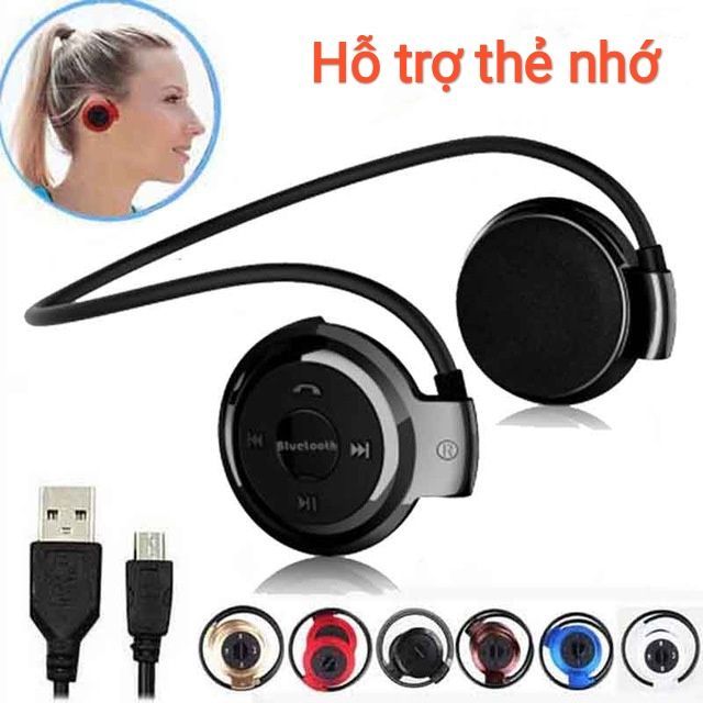 Tai nghe Bluetooth hỗ trợ thẻ nhớ móc tai mini Model 503