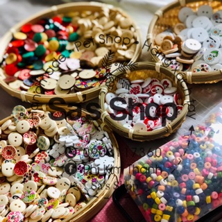 Cúc áo gỗ , Nút áo gỗ nhiều mẫu ( set 5 nút )