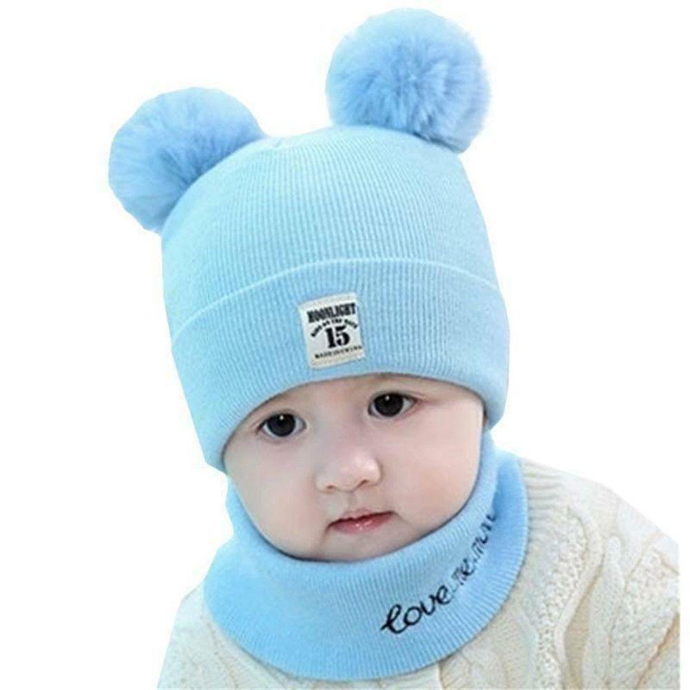 Set Mũ Len Kèm Khăn Choàng Cổ Chống Gió Dễ Thương Cho Bé
