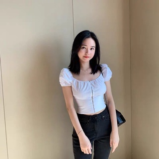 Áo ngắn retro Pháp cổ điển