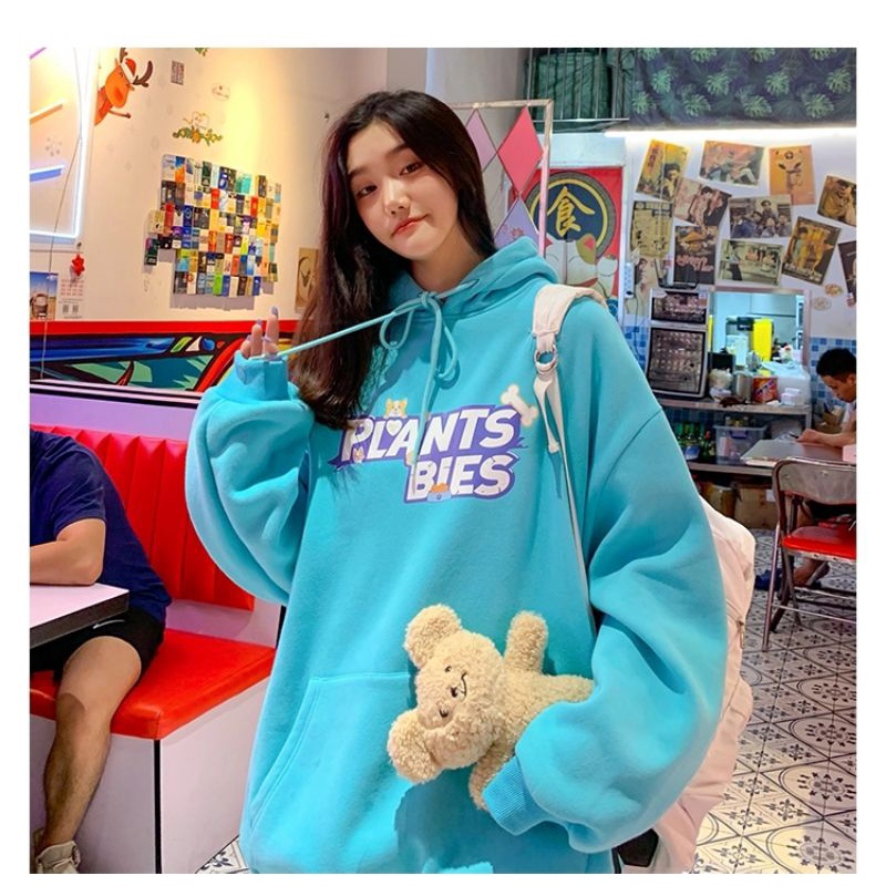 Áo hoodie nam nữ Plants unisex form rộng 3 màu (Xanh,Trắng ,Đen) | BigBuy360 - bigbuy360.vn