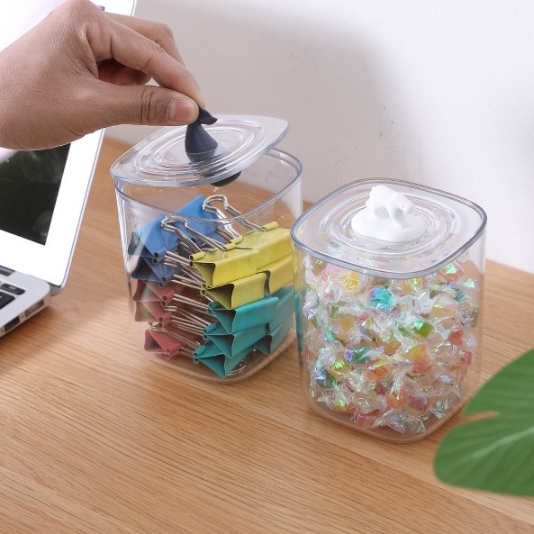 Hộp đựng bông tẩy trang, tăm bông, nắp kín không tiếp xúc không khí