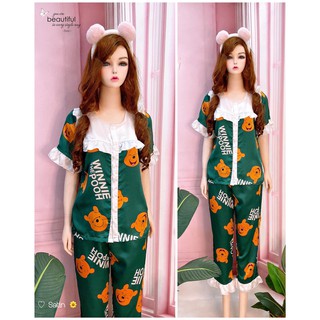 Bộ đồ ngủ lụa nữ pijama 🌺 đồ bộ mặc nhà tiểu thư  dễ thương chất satin cao cấp siêu đẹp  - TNQD02 LANA QUEEN