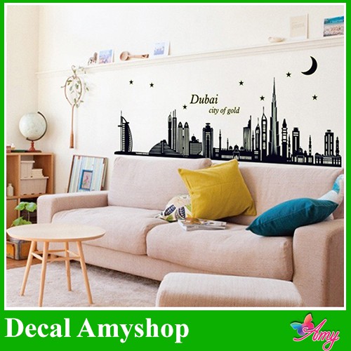 Decal dán tường Dạ quang ⚡ FREESHIP ⚡ Dubai dán trang trí phòng ngủ, phòng khách tại HCM