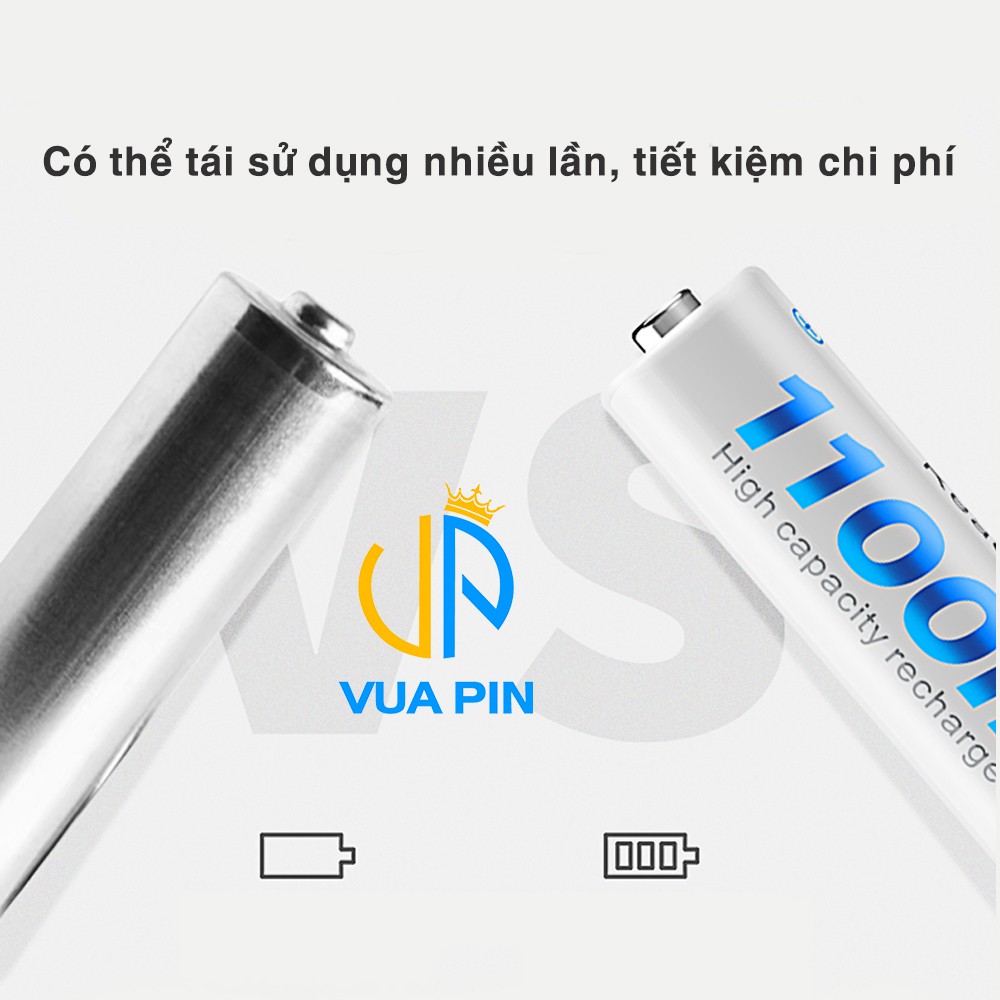 [Quà Tặng] Bộ 4 Pin sạc chính hãng BESTON AAA 1300mAh và AAA 1100mAh - Tặng 2 chiếc chuyển đổi pin AAA sang AA