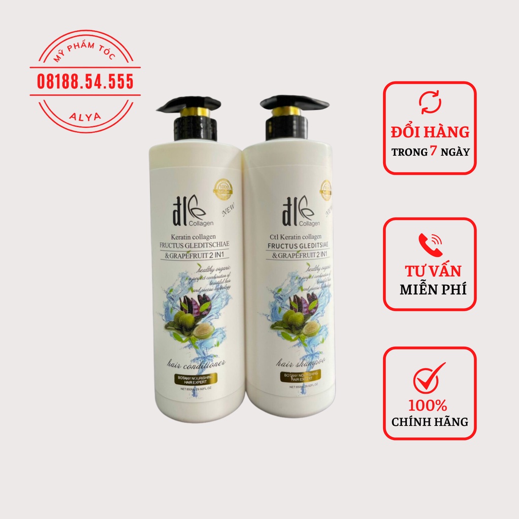 Cặp Dầu Gội Xả Bưởi Bồ Kết 850ML | Giảm Rụng Tóc, Phục Hồi Tóc Khô Xơ, Hư Tổn | Hàng Chính Hãng ALYA